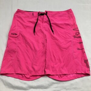 Salt Life Swim Trunks Men's Sz 38 Pink SLX- QD Pocket Polyester Clean